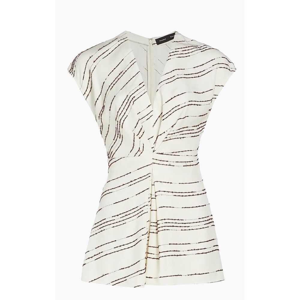 Proenza Schouler Stella Top In Textured Stripe Nwt Size 0